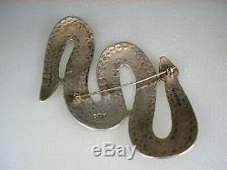 BIG OLD Cippy Crazyhorse COCHITI HANDWROUGHT STERLING SILVER RATTLESNAKE PIN
