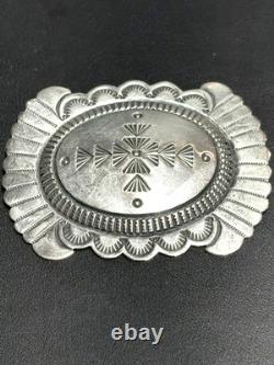 Beautiful Large Native American 925 Sterling Silver Brooch