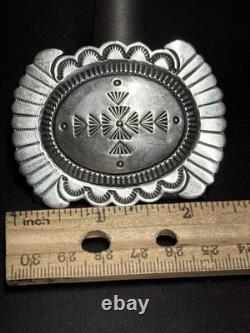 Beautiful Large Native American 925 Sterling Silver Brooch