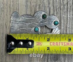 Beautiful Sterling Silver Turquoise Southwest Pin/Brooch by D. Lucas 2.5