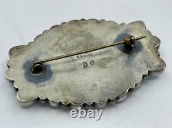 Beautiful Turquoise Brooch, Handmade, DB Sterling, Silver, 17g 2-1/8 G31.11