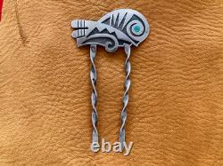 Beautiful Vintage Native American Zuni Silver Bird Hair Pin