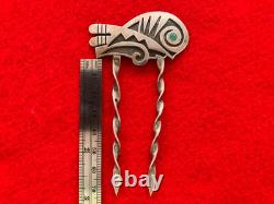Beautiful Vintage Native American Zuni Silver Bird Hair Pin