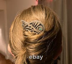 Beautiful Vintage Native American Zuni Silver Bird Hair Pin