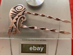 Beautiful Vintage Native American Zuni Silver Bird Hair Pin