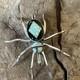 Beautiful Vintage Navajo Handmade Sterling Spider Brooch And Pendant Onyx Opal