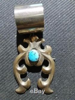 Beautiful turquoise Naja pin/pendant sterling silver signed