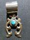 Beautiful Turquoise Naja Pin/pendant Sterling Silver Signed