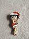 Betty Boop Pin Sterling Silver Inlaid Mother Of Pearl Coral Signed Shirley Zuni