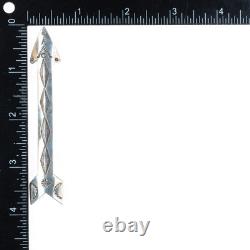 Big Navajo Three Smokes Trading vintage stamped sterling silver arrow pin/brooch