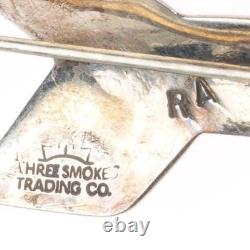 Big Navajo Three Smokes Trading vintage stamped sterling silver arrow pin/brooch