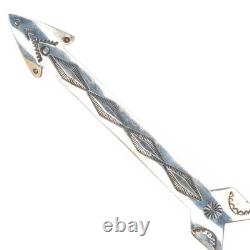 Big Navajo Three Smokes Trading vintage stamped sterling silver arrow pin/brooch