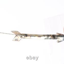 Big Navajo Three Smokes Trading vintage stamped sterling silver arrow pin/brooch