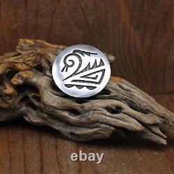 Bird Design Sterling Silver Hopi Pin by Billy Ray Hawee+