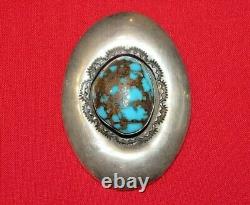 Bisbee Turquoise Brooch Rare Matrix Sterling Silver IHMSS Navajo Robert Kelley