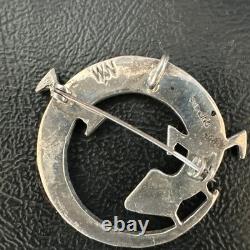 Blue Gilson Opal Gecko Lizard Navajo Sterling Silver Inlay Pin Pendant 1.520222