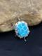 Blue Turquoise Zuni Sterling Silver Turtle Pin Pendant 2805