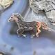 Brad Panteah Sterling Silver Sw Motifs Overlay Galloping Horse Unisex Brooch