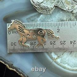 Brad Panteah Sterling Silver SW Motifs Overlay Galloping Horse Unisex Brooch