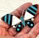 Butterfly Zuni Inlay Pendant Turquoise 2.5in Sterling Big Signed Bug Brooch