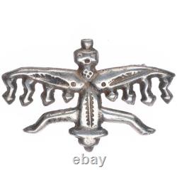 C1930's Vintage Navajo sterling silver cast knifewing pin/brooch