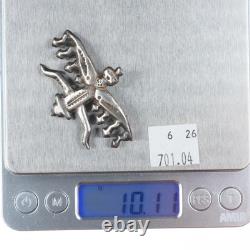 C1930's Vintage Navajo sterling silver cast knifewing pin/brooch