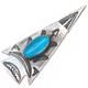C1940 Vintage Navajo Sterling Silver Fred Harvey Arrowhead Pin/brooch Turquoise