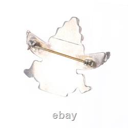 C1940's Zuni spiny oyster/turquois/jet/shell knifewing brooch/pin