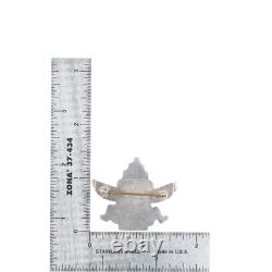 C1940's Zuni spiny oyster/turquois/jet/shell knifewing brooch/pin