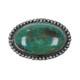 C1950 Navajo Green Turquoise Pin Sterling Silver Beaded Rim