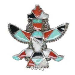 C1960 Zuni Knifewing pin sterling channel inlay