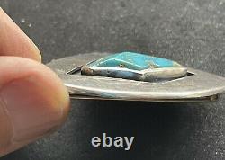CHARLES LOLOMA Original Early Sterling Silver Turquoise Pin Brooch