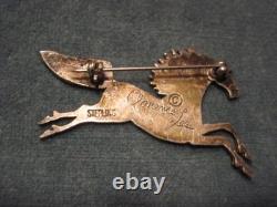 CLARENCE LEE Navajo Silversmith RUNNING APPALOOSA HORSE Pin Signed 1.25 CLARENCE LEE Navajo Silversmith RUNNING APPALOOSA HORSE Pin Signed 1.25
