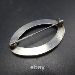 CLASSIC Vintage ZUNI Sterling Silver TURQUOISE Petit Point PIN/BROOCH