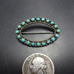 CLASSIC Vintage ZUNI Sterling Silver TURQUOISE Petit Point PIN/BROOCH CLASSIC Vintage ZUNI Sterling Silver TURQUOISE Petit Point PIN/BROOCH
