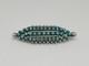 Clean Vintage Petit Point 1960's Zuni Sterling Silver Turquoise Pin Snake Eye