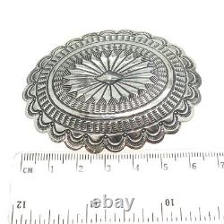 CLENDON PETE NAVAJO Old Pawn Sterling Silver Vintage Southwestern Concho Brooch