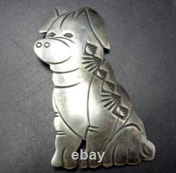 Cecil Perry NAVAJO Hand Stamped Sterling Silver PIG Porcine Oinker PIN/BROOCH