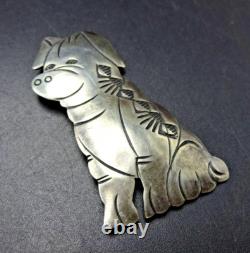 Cecil Perry NAVAJO Hand Stamped Sterling Silver PIG Porcine Oinker PIN/BROOCH