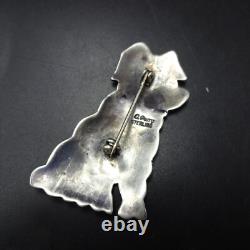 Cecil Perry NAVAJO Hand Stamped Sterling Silver PIG Porcine Oinker PIN/BROOCH