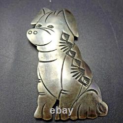 Cecil Perry NAVAJO Hand Stamped Sterling Silver PIG Porcine Oinker PIN/BROOCH