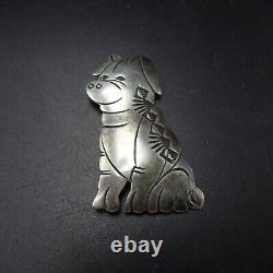 Cecil Perry NAVAJO Hand Stamped Sterling Silver PIG Porcine Oinker PIN/BROOCH