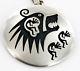 Collectable $1750tag Kokopelli Bear Hopi Silver Signed Pin Pendant Necklace