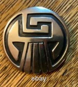 Collectible Victor Coochwytewa Sterling Silver Pin Historical Early Signature