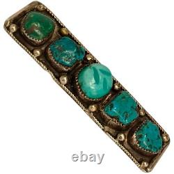 Collectible1950s Navajo Cerrillos Turquoise Sterling Silver Pin Brooch