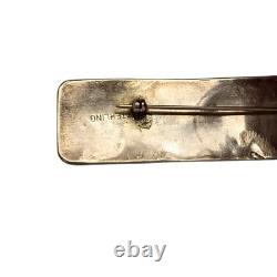 Collectible1950s Navajo Cerrillos Turquoise Sterling Silver Pin Brooch