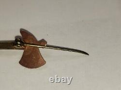 Copper Tomahawk Axe Pin Turquoise New Mexico Souvenir Vintage