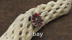 Coral Pin/Pendant Sterling Silver Petit Point+