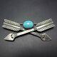 Crossed Arrows Navajo Hand-stamp Sterling Silver Turquoise Pin/brooch Friendship