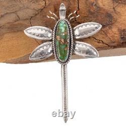 DRAGONFLY Brooch Sonoran Gold Turquoise JOE EBY Southwest Pin Sterling Silver XL